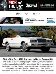 Pick of the Day: 1982 Chrysler LeBaron Convertible