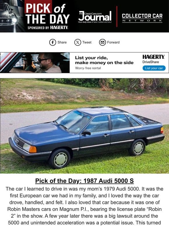 Pick of the Day: 1987 Audi 5000 S