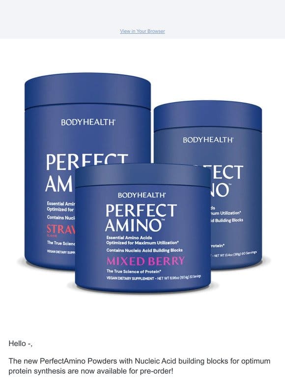 Pre-order The New PerfectAmino Powders