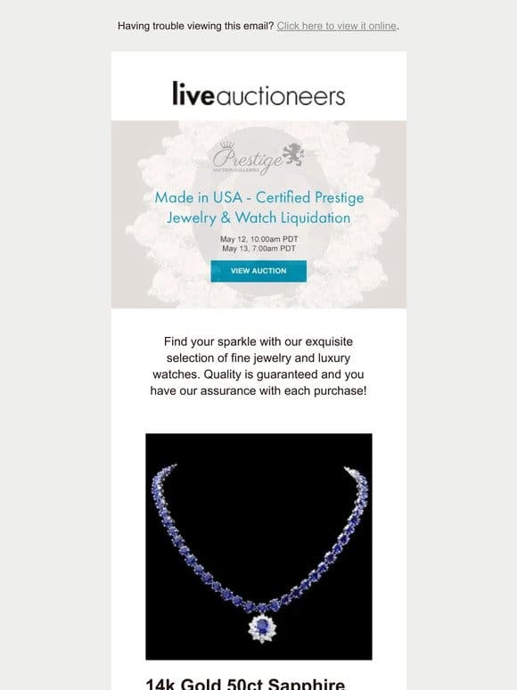 Prestige Auction Galleries | Made in USA – Certified Prestige Jewelry & Watch Liquidation