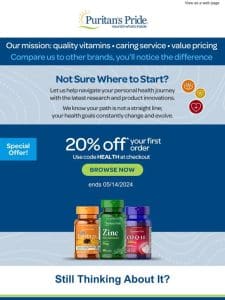 Reach your health goals with 20% off