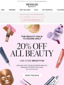 STARTS NOW: 20% OFF ALL BEAUTY!