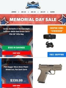Save $100 When You Buy Vortex StrikeFire II & PSA Rifle Bag Coupon Code Deal!