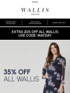 Save 35% off all Wallis + an EXTRA 20% ALL OFF