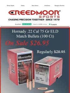 Select Hornady Bullets On Sale Now!