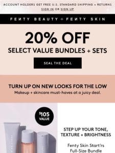 Select bundles + sets are 20% off