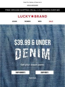 Shop Jeans Just $39.99 & Under!