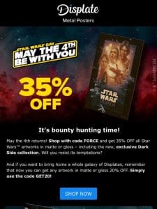Shop all Star Wars Displates 35% OFF!
