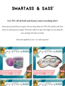 Shop bath & beauty bestsellers for 70% off!