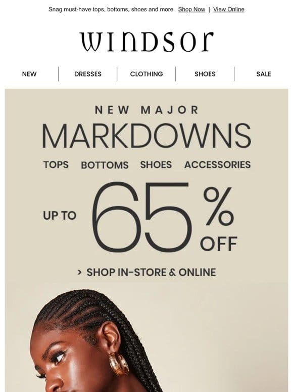 Shop up to 65% off New Markdowns