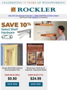 Showcase Your Cache: Specials for Case Shelving， Shelf Hardware & Secret Doors!