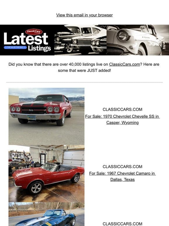 Speed through these listings to find your classic car!