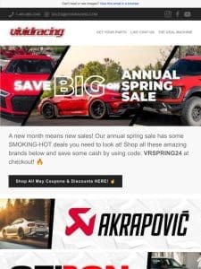 Spring Sales Have Sprung Here At Vivid Racing!