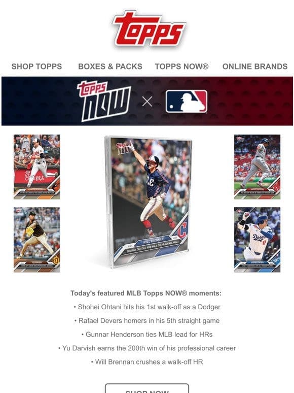 Star-studded MLB Topps NOW® moments have arrived!
