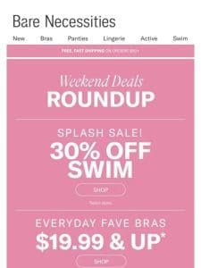 Sunday Funday: Bras $19.99+， 30% Off Select Brands & More!