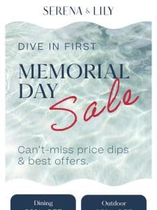 Surprise! VIP early access to our Memorial Day Sale.