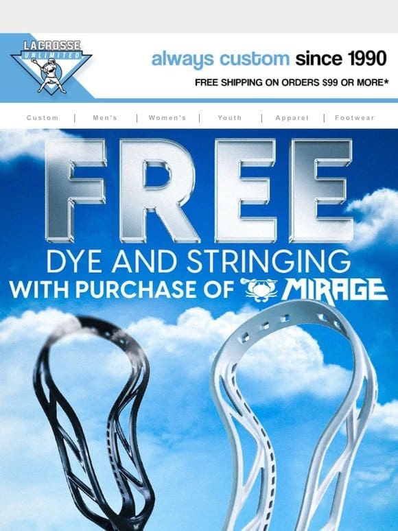 TODAY ONLY: ?Free Stringing & Dye?