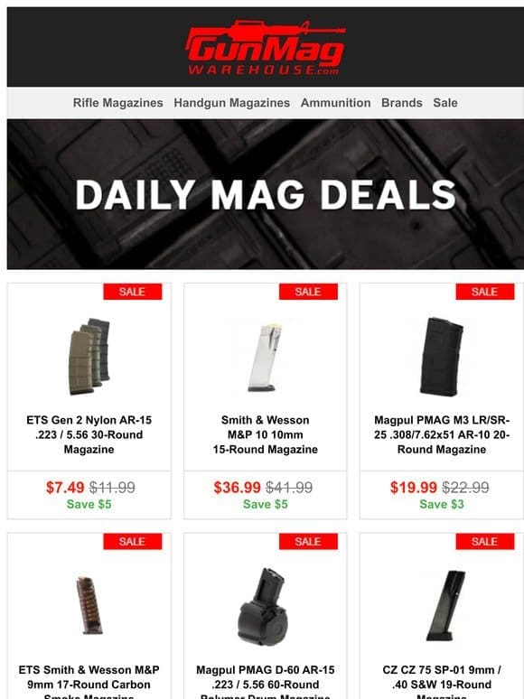 These Midweek Mag Deals Are Just What You’re Looking For | ETS Gen 2 Nylon AR-15 30rd Mags for $7.49
