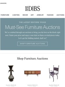 They’re here: Top furniture auction picks