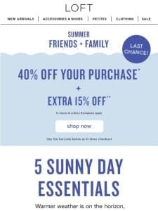 This Friends + Family BONUS ends tonight!