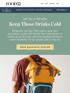 This backpack cooler takes your drinks to-go.