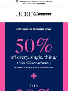 This is really heating up: 50% OFF everything + EXTRA 20% OFF with code SAVINGS