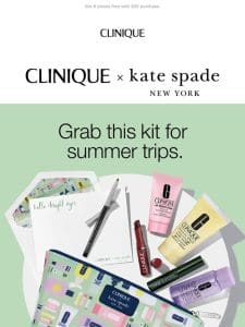 This travel kit is   Clinique x Kate Spade New York Kit. Get yours.