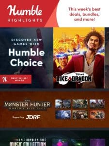 This week at Humble: Monster Hunter World & Rise Saga， and more!