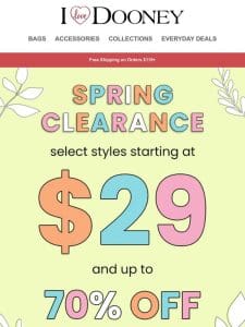 Time is Running Out To Save on Spring Clearance Styles.