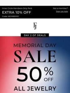 Today Only: 50% off ALL Jewelry