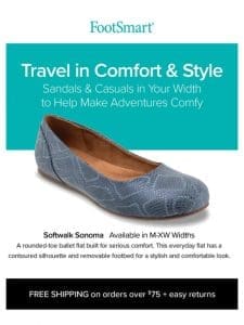 Travel in Comfort! ✈️ Sandals & Casuals in Your Width