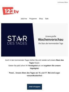 Unsere Stars des Tages als Vorschau