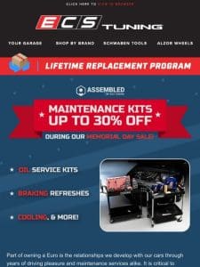 Up To 30% off Top Assembled by Service Kits for your Euro!