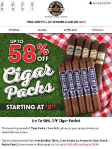 Up To 58% Off Cigar Packs