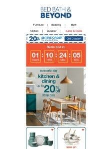 Up to 20% Off Kitchen & Dining