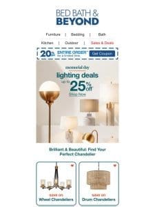 Up to 25% off Lighting