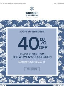 Up to 40% off: a gift mom won’t forget