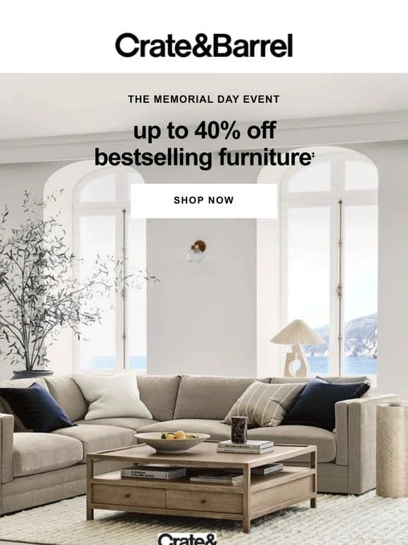 Up to 40% (!!) off bestselling furniture is ON!