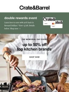 Up to 50% off top brands like Le Creuset， Dyson and more!