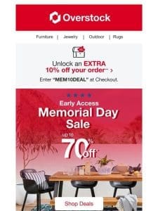 Up to 70% off Crazy-Good Memorial Day Deals!