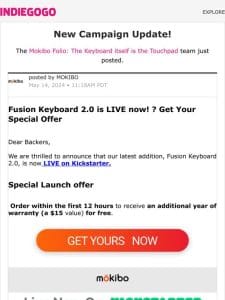 Update #30 from Mokibo Folio: The Keyboard itself is the Touchpad