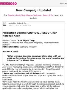 Update #36 from Titanium Pilot-Diver Mission Watches – Redux & Co.