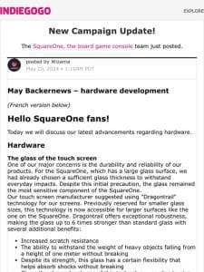 Update #38 from SquareOne， the board game console