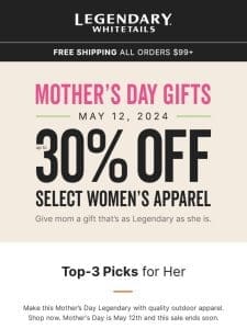 Valued Customer， Celebrate Mom with Savings: Up to 30% Off Mother’s Day Gifts!