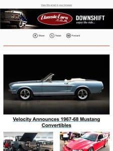 Velocity Announces 1967-68 Mustang Convertibles