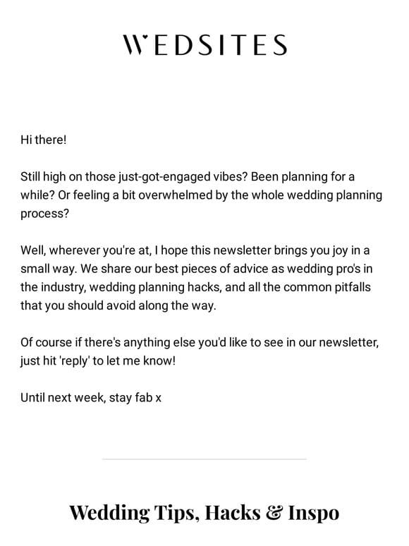 Wedding tips， industry advice & real wedding inspo