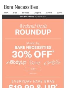 Weekend Wind-Down: Bras From $19.99， FREE Sleepwear & More!