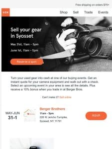 We’re buying camera gear near you ?