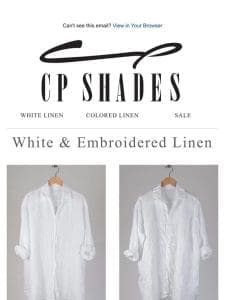 White & Embroidered Linen