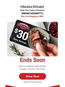 Your $30 Reward Card is expiring soon.